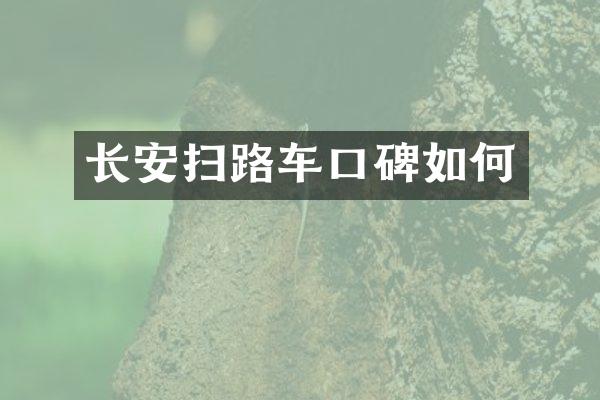 长安扫路车口碑如何