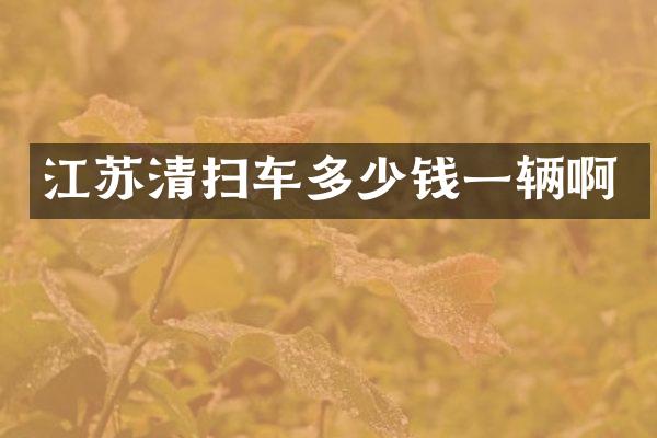 江苏清扫车多少钱一辆啊