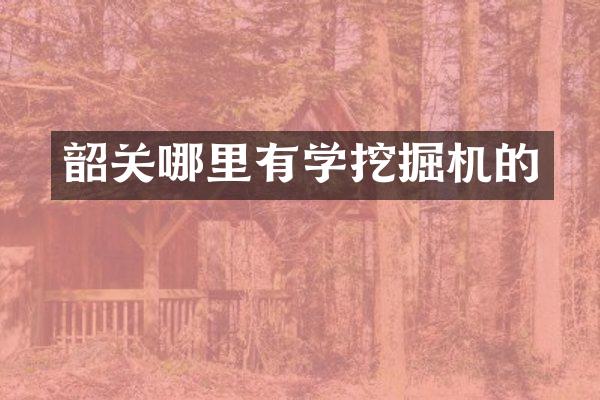 韶关哪里有学挖掘机的