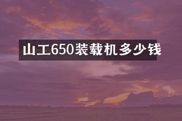 山工650装载机多少钱
