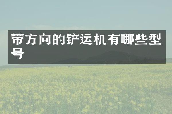 带方向的铲运机有哪些型号