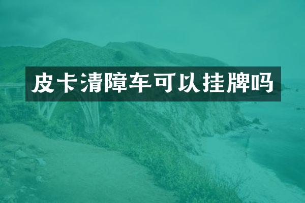 皮卡清障车可以挂牌吗