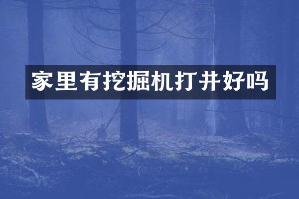 家里有挖掘机打井好吗