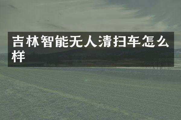 吉林智能无人清扫车怎么样