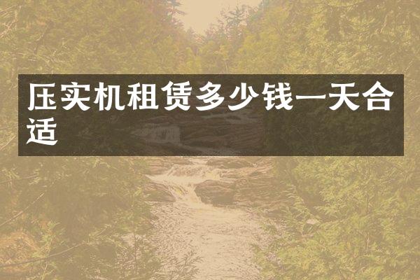 压实机租赁多少钱一天合适