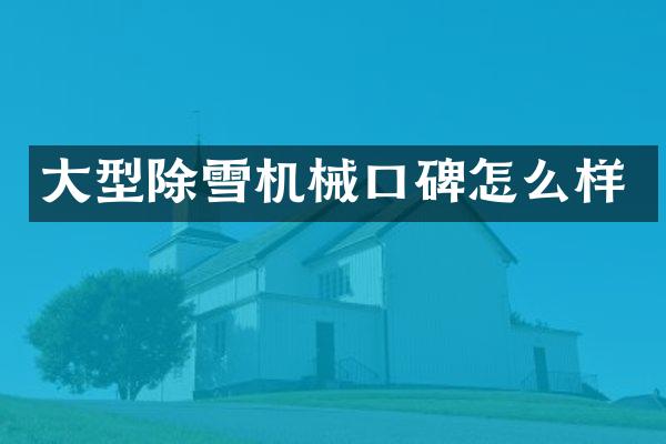 大型除雪机械口碑怎么样