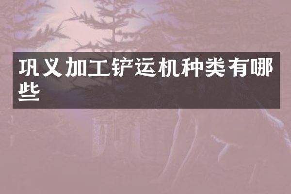 巩义加工铲运机种类有哪些