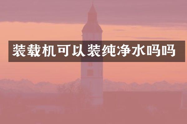 装载机可以装纯净水吗吗