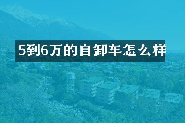 5到6万的自卸车怎么样