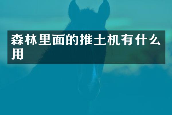 森林里面的推土机有什么用