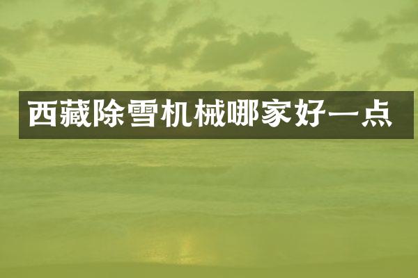 西藏除雪机械哪家好一点
