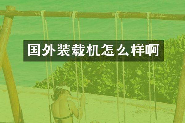 国外装载机怎么样啊