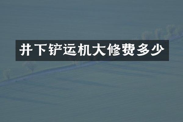 井下铲运机大修费多少