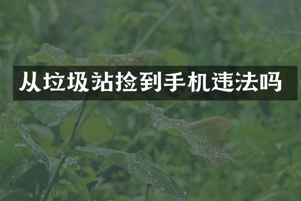 从垃圾站捡到手机违法吗