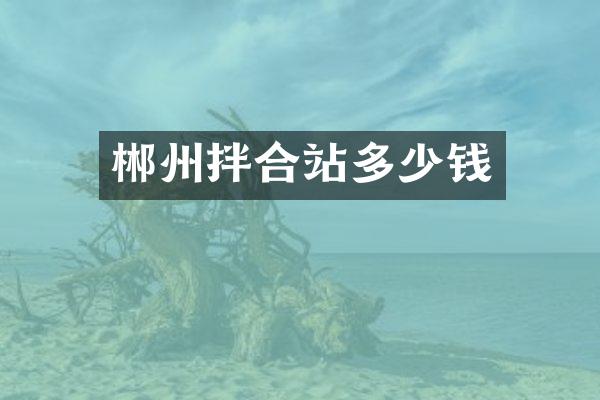 郴州拌合站多少钱