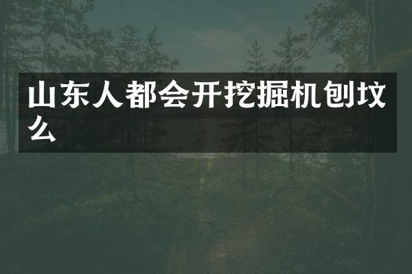 山东人都会开挖掘机刨坟么