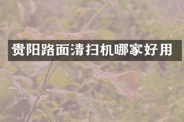 贵阳路面清扫机哪家好用