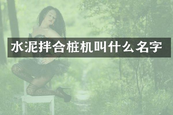 水泥拌合桩机叫什么名字