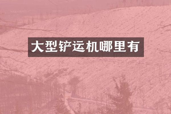 大型铲运机哪里有