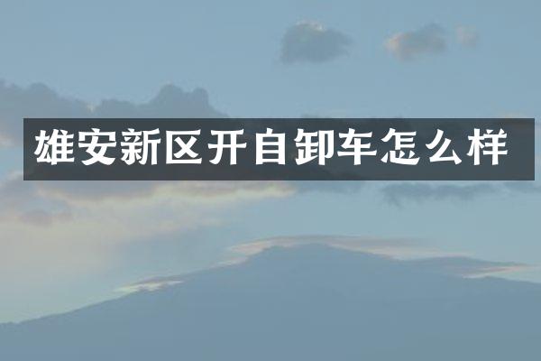 雄安新区开自卸车怎么样
