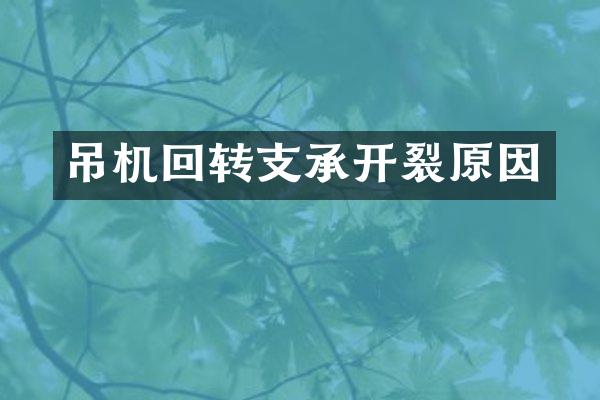 吊机回转支承开裂原因