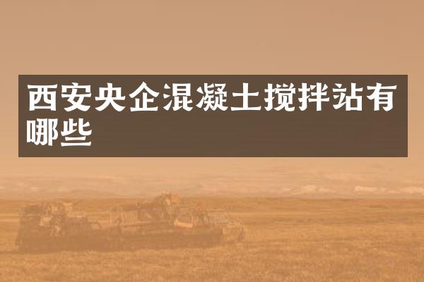 西安央企混凝土搅拌站有哪些