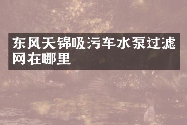 东风天锦吸污车水泵过滤网在哪里