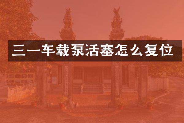 三一车载泵活塞怎么复位
