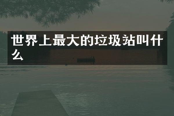 世界上最大的垃圾站叫什么