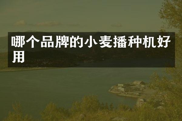 哪个品牌的小麦播种机好用