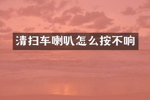 清扫车喇叭怎么按不响