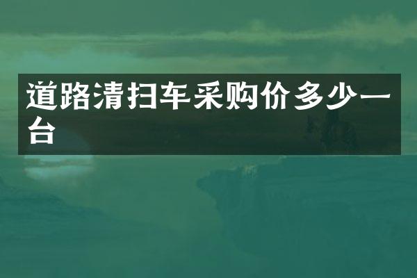 道路清扫车采购价多少一台