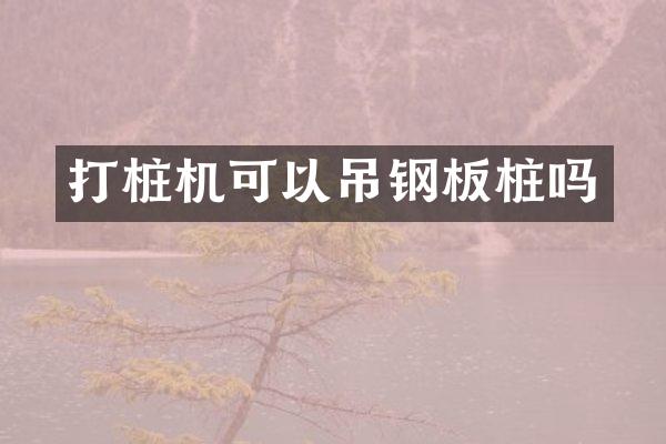 打桩机可以吊钢板桩吗