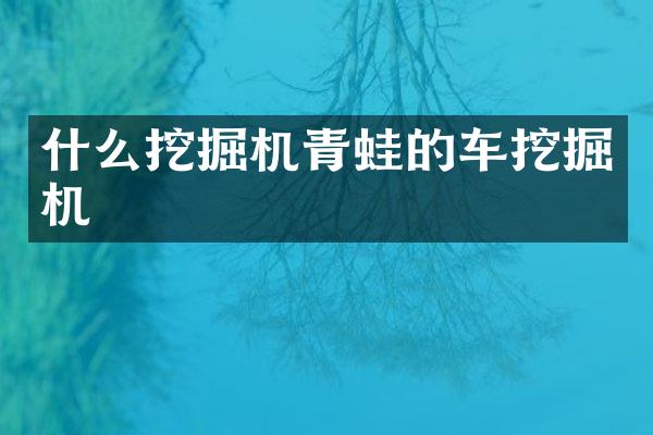 什么挖掘机青蛙的车挖掘机