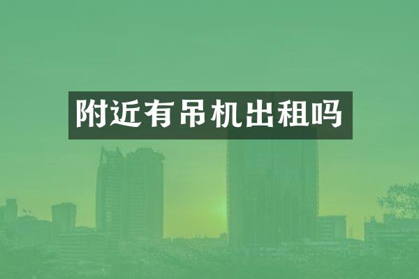 附近有吊机出租吗