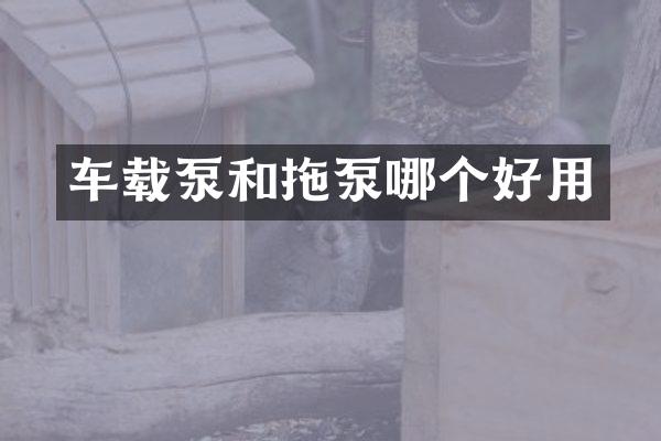 车载泵和拖泵哪个好用