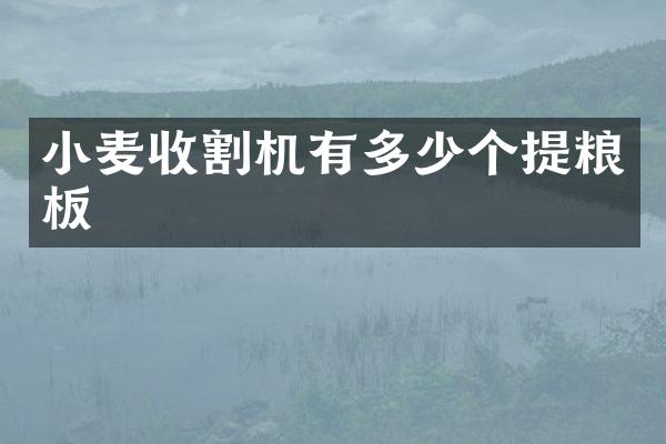 小麦收割机有多少个提粮板