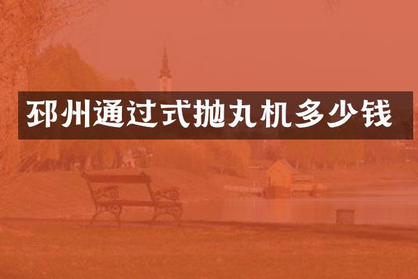 邳州通过式抛丸机多少钱