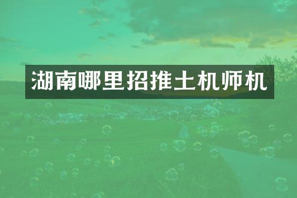 湖南哪里招推土机师机