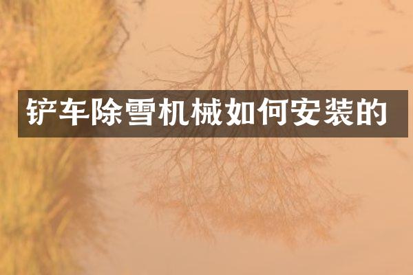 铲车除雪机械如何安装的