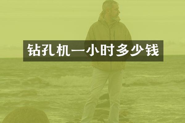钻孔机一小时多少钱
