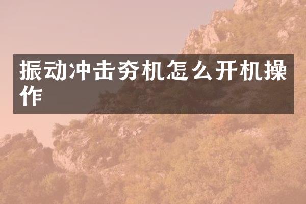 振动冲击夯机怎么开机操作