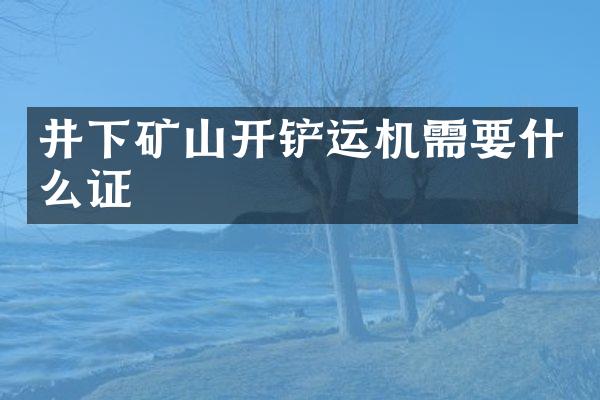井下矿山开铲运机需要什么证
