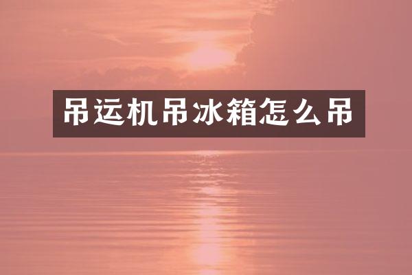 吊运机吊冰箱怎么吊