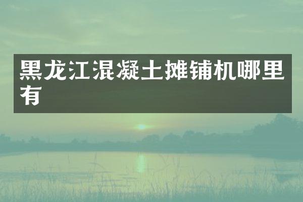 黑龙江混凝土摊铺机哪里有