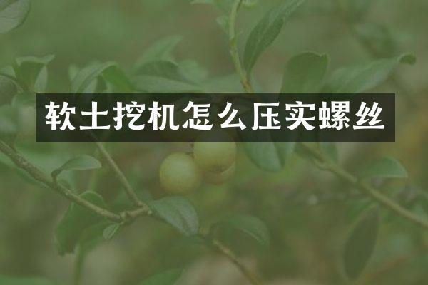软土挖机怎么压实螺丝