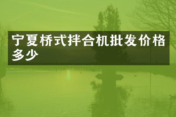 宁夏桥式拌合机批发价格多少