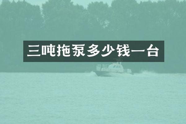 三吨拖泵多少钱一台