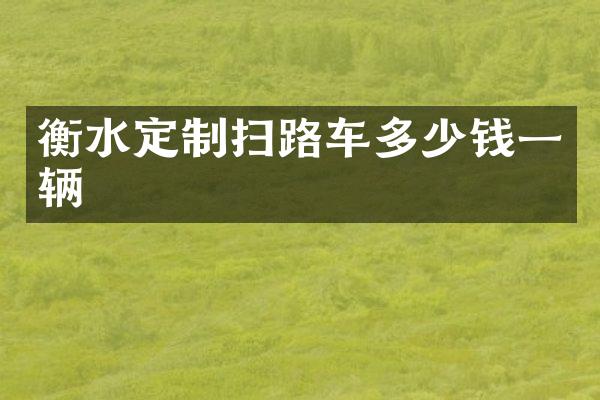 衡水定制扫路车多少钱一辆
