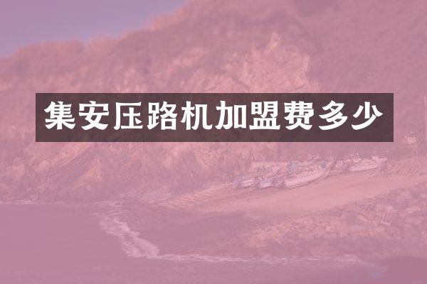 集安压路机加盟费多少